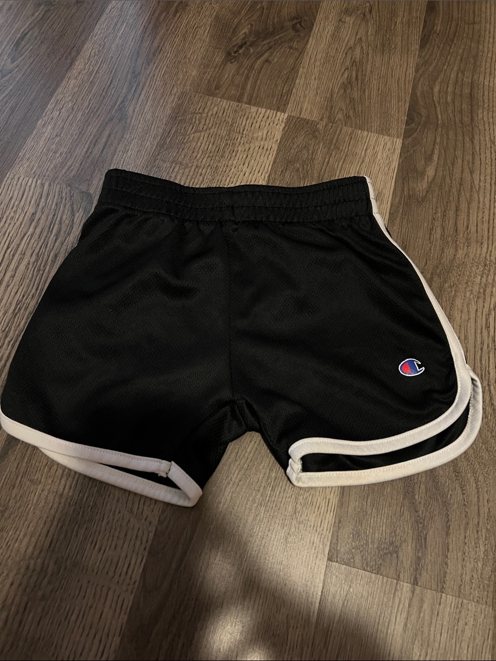 Champion Black Shorts with White Trim and Logo